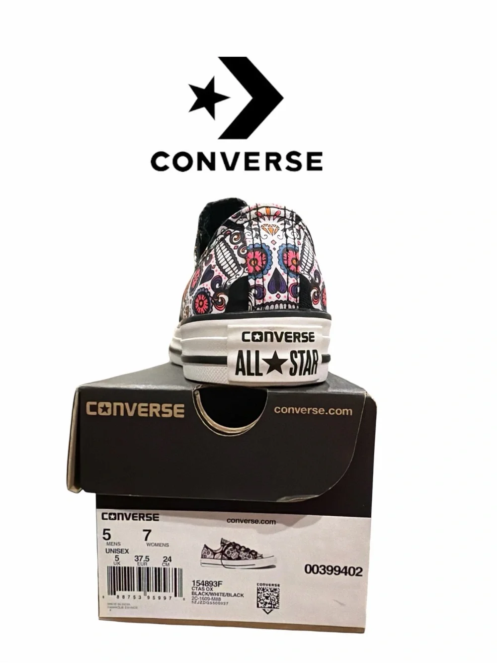 Converse Chuck Taylor All Star Day of the Dead/Sugar Skulls Sneakers - Size 7